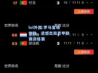 lol外围:罗马客场惨败，遗憾出局意甲联赛资格赛